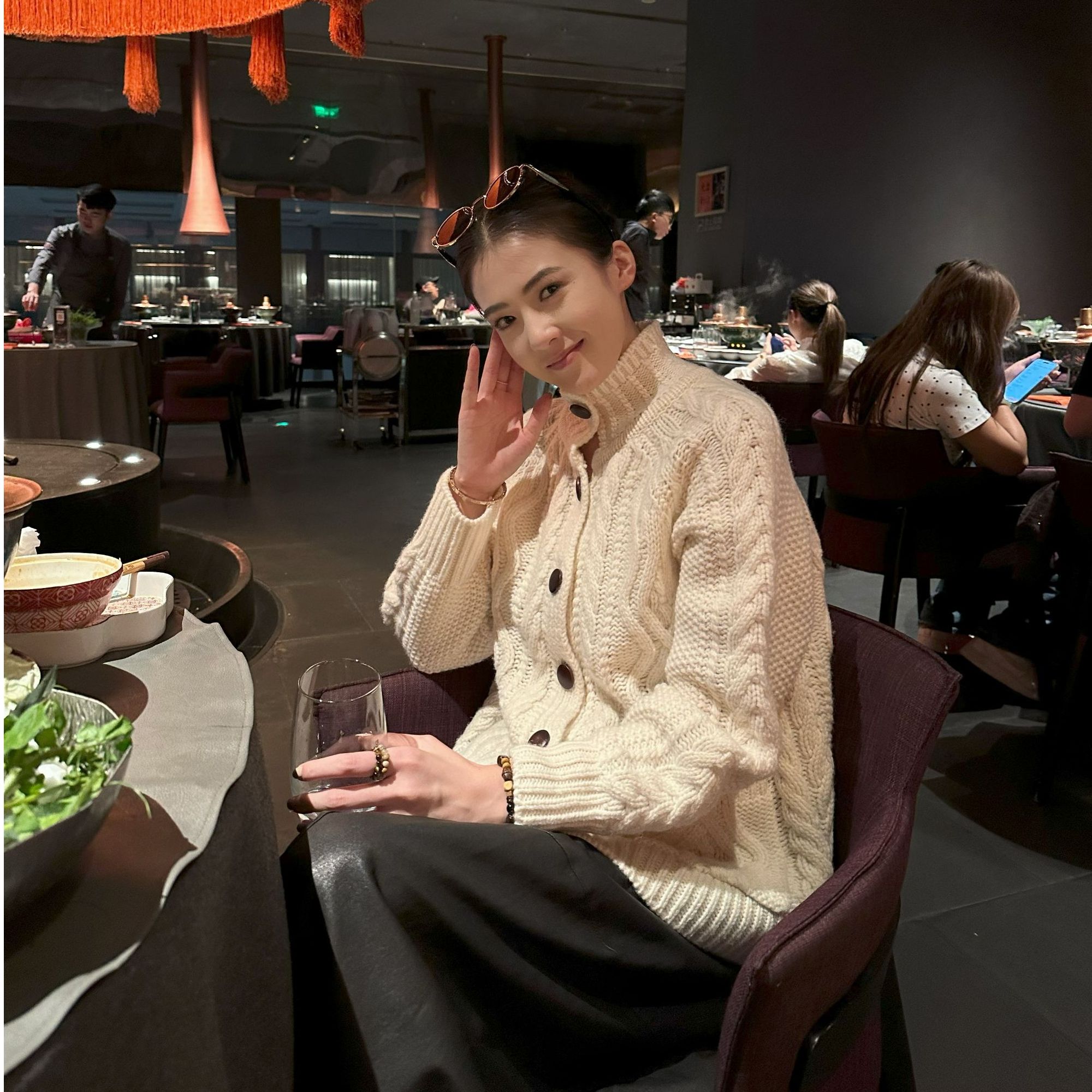 TAOMIAO陶喵喵【京末岁时】秋冬100%羊毛气质保暖绞花开衫针织衫女