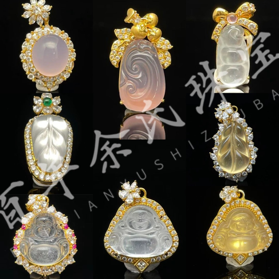 【月落星辰】-足金999黄金镶嵌高定吊坠