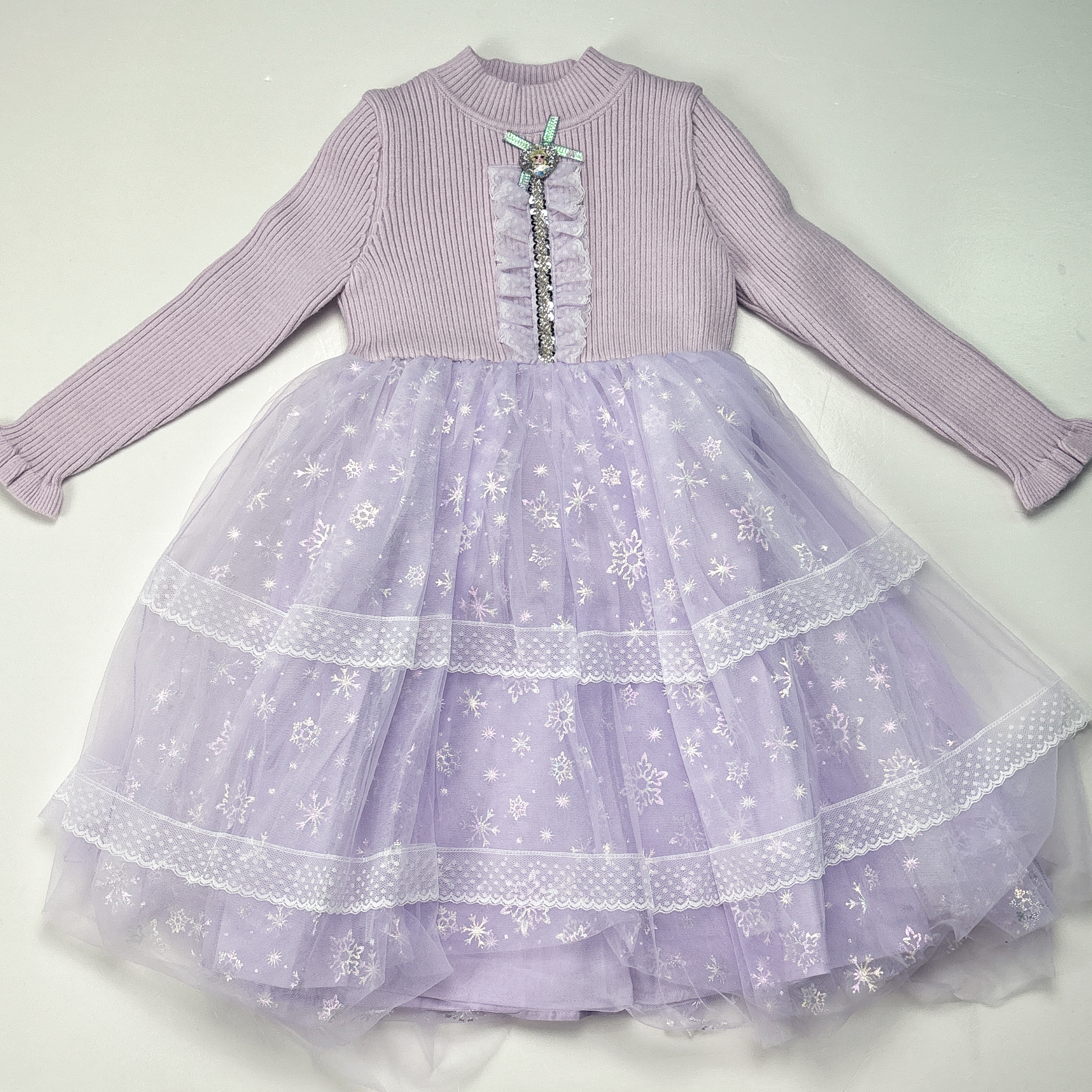 FROZEN冬季公主风女童新款气质时尚潮流儿童针织毛衣连衣裙(238)