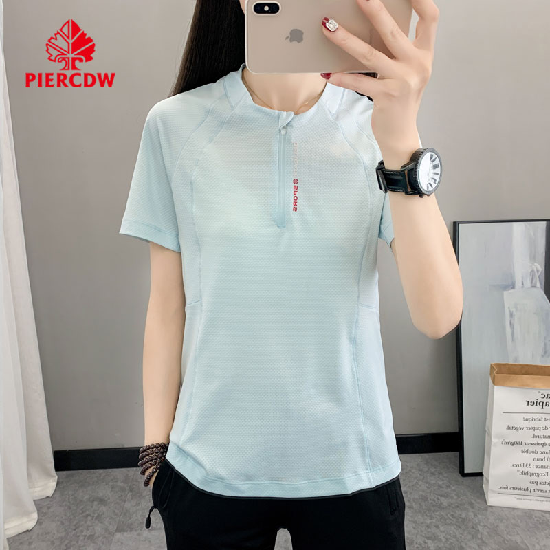 【PIERCDW品牌】夏季速干衣女短袖T恤户外运动跑步透气男体恤衫