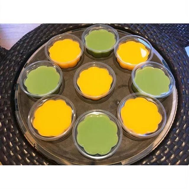 150ml梅花杯一次性布丁杯双皮奶杯打包碗鲜奶吧甜品店酱料杯