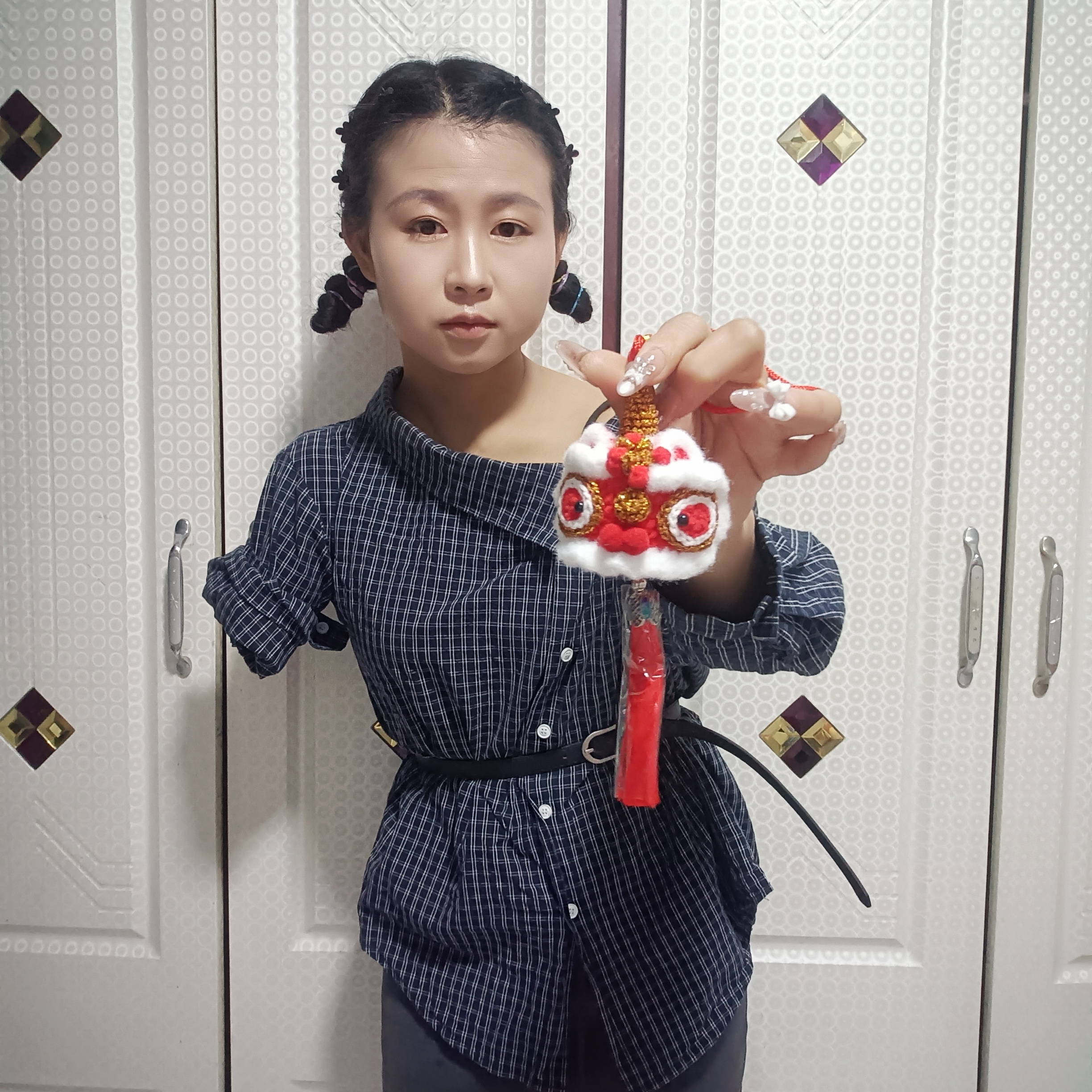 钩织成品醒狮挂件手工不退不换偏远不包邮