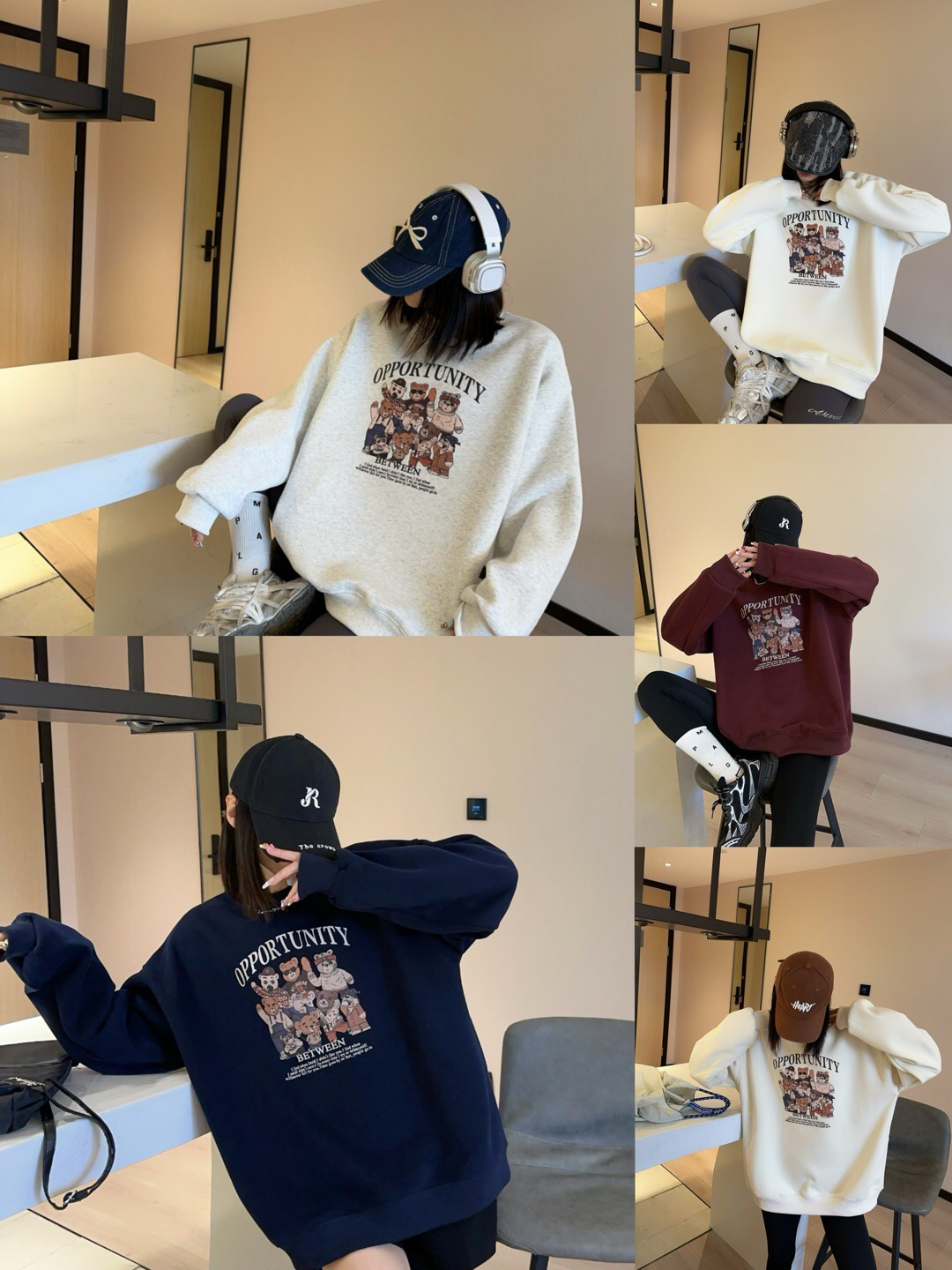 2775 圆领印花大版熊先生卫衣