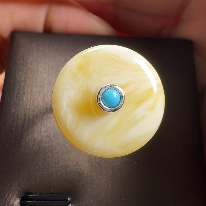 ****寶蜜蜡银S925镶嵌戒指戒指