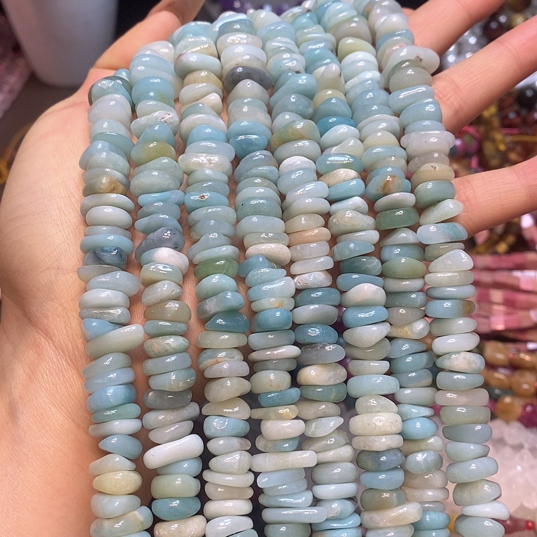 玛瑙/玉髓未镶嵌珠宝半成品天然亚马逊隔片14mm一条