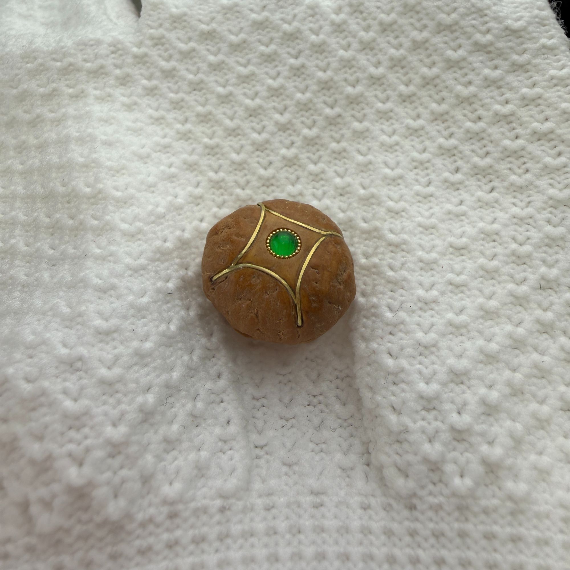 尼泊尔凤眼菩提三通麒麟眼宝石镶嵌