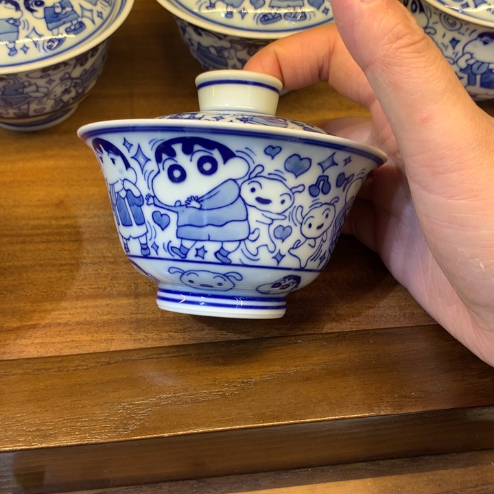 蜡笔小新撇口盖碗159号
