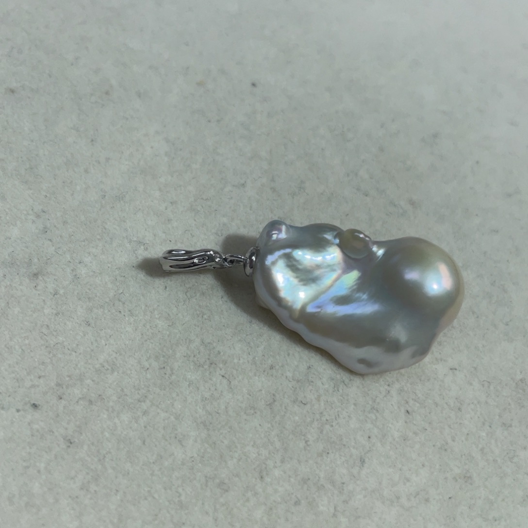 淡水珍珠吊坠(不含链)银S925镶嵌