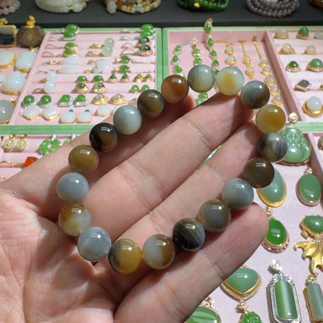 和田玉手链未镶嵌且末楼兰10mm手链