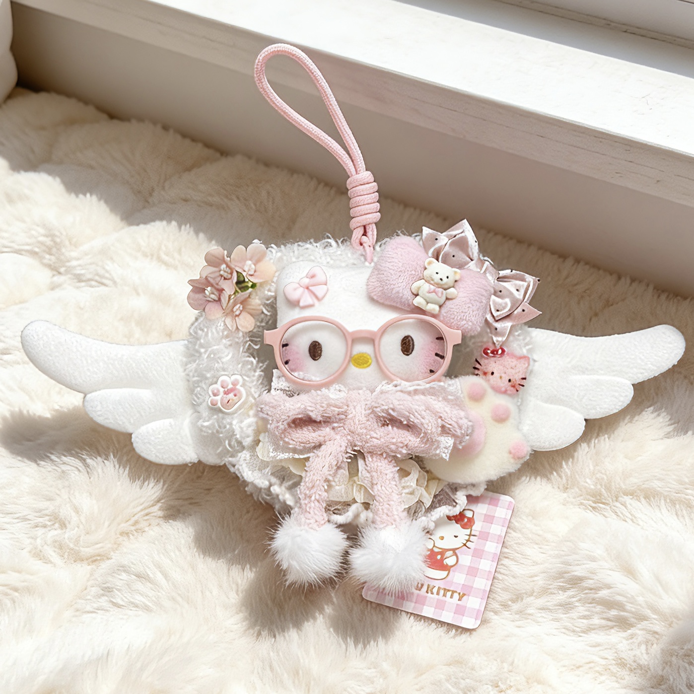 正版hellokitty甜心云翼kt三丽鸥包包娃娃挂件玩偶送人生日礼物女