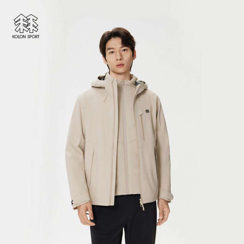 KOLON SPORT可隆冲锋衣防水防风透湿男士棉服三合一夹克