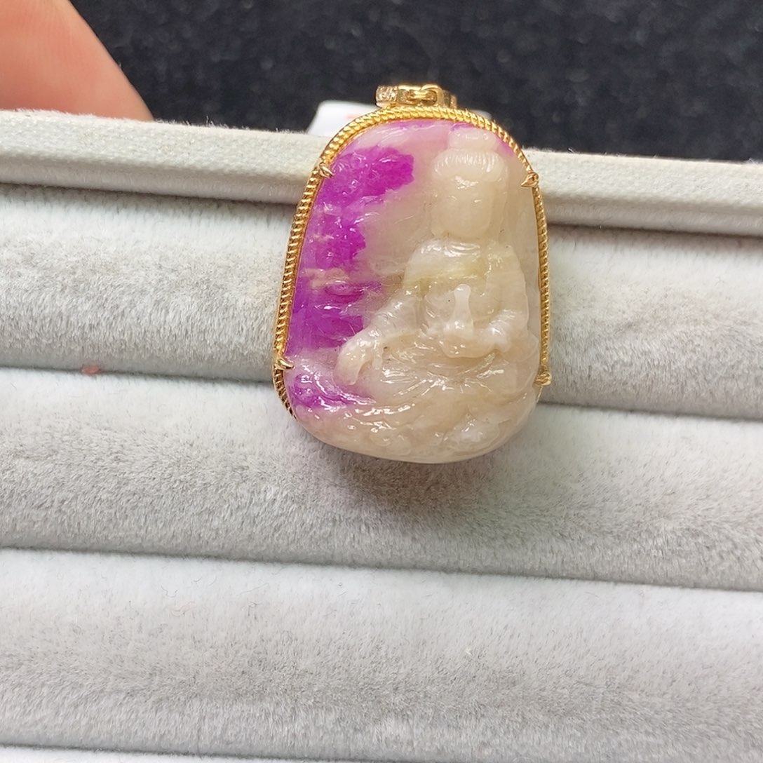 苏纪石（舒俱来）18K金镶嵌吊坠(不含链)