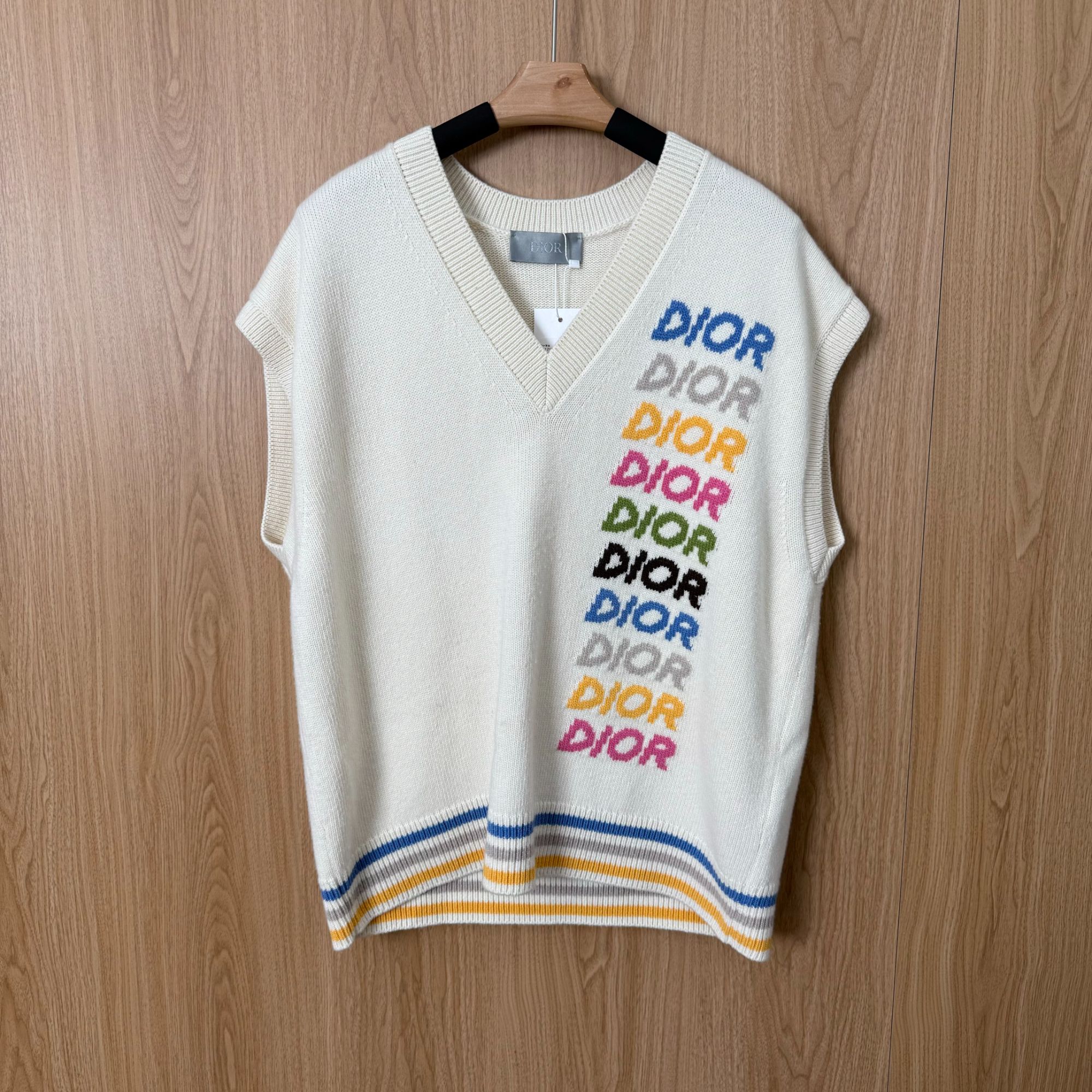 未使用 DIOR/迪奥 拼色字母针织衫L码