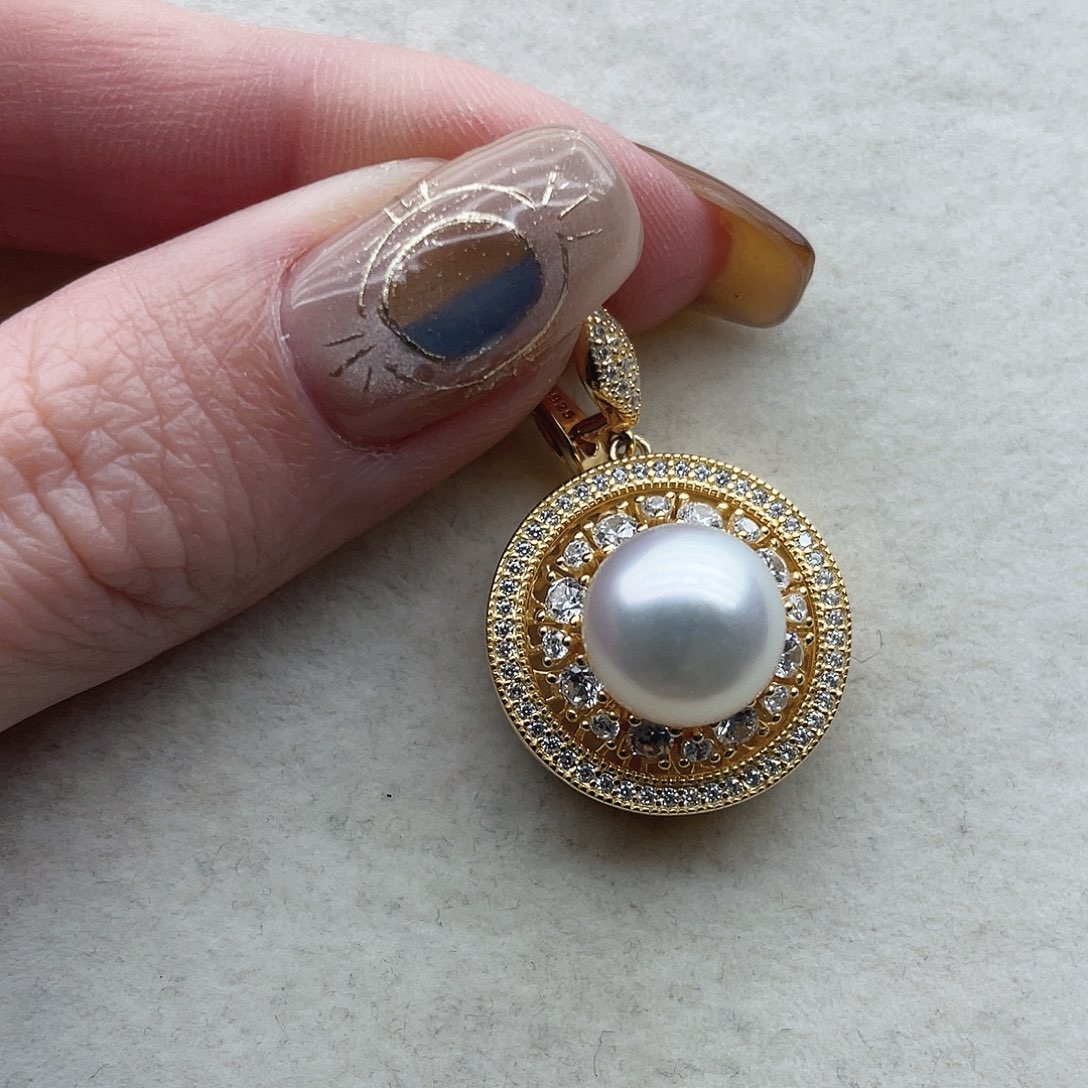 海水珍珠吊坠77银S925镶嵌