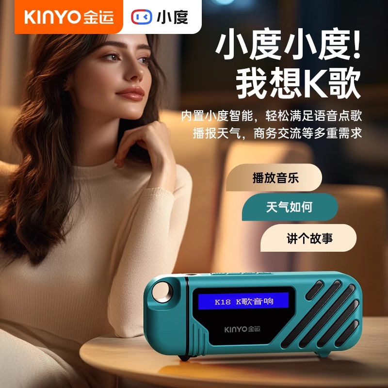 金运k18唱歌麦克风话筒一体机蓝牙五线家用ktv G