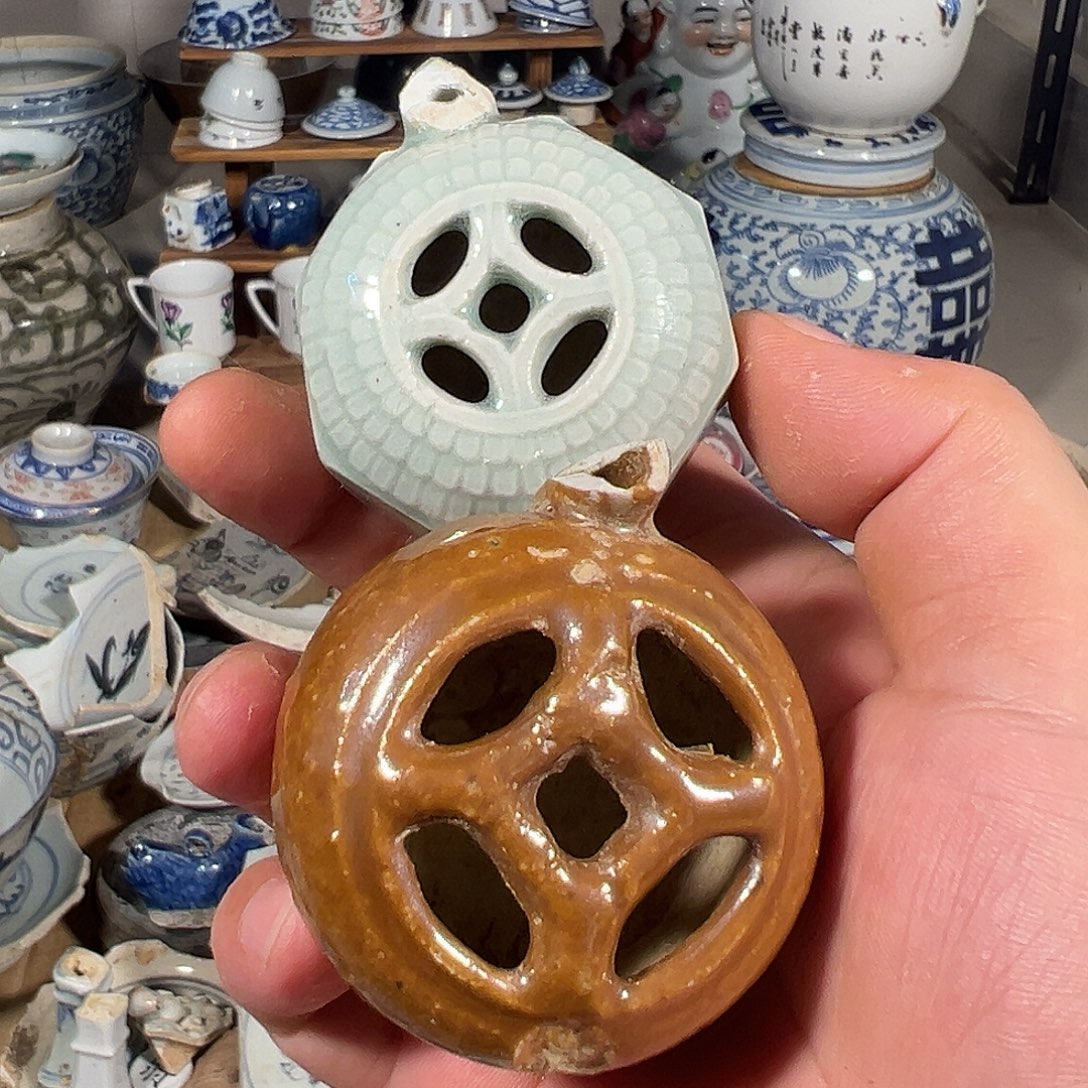 踏***痕瓷片两个水滴。全场包邮