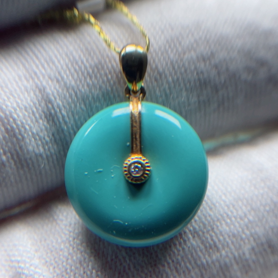 绿松石珠宝奇石18K金镶嵌