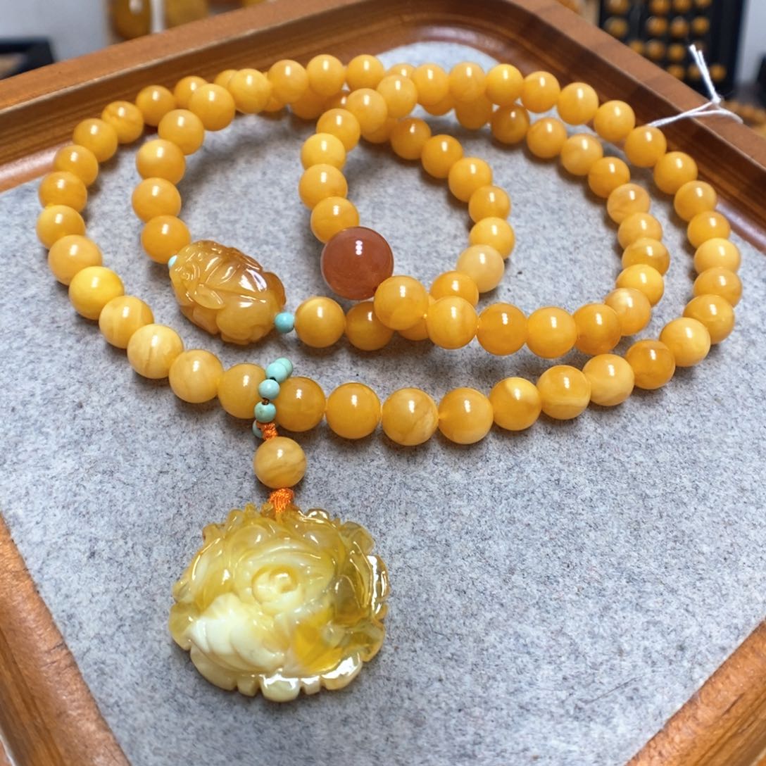 未镶嵌蜜蜡手串蜜蜡