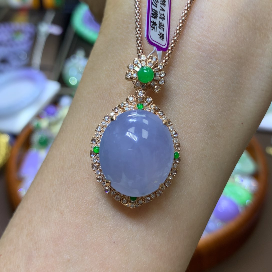 【闪购商品】翡翠颈饰18K金镶嵌翡翠