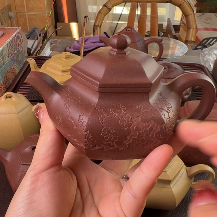 随***年茶壶紫砂紫泥仿古微瑕