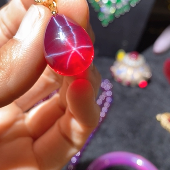 红宝石戒指银S925镶嵌