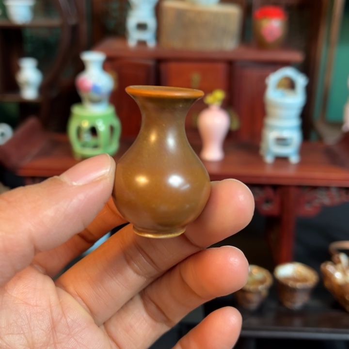 摆件微陶老王迷你花瓶