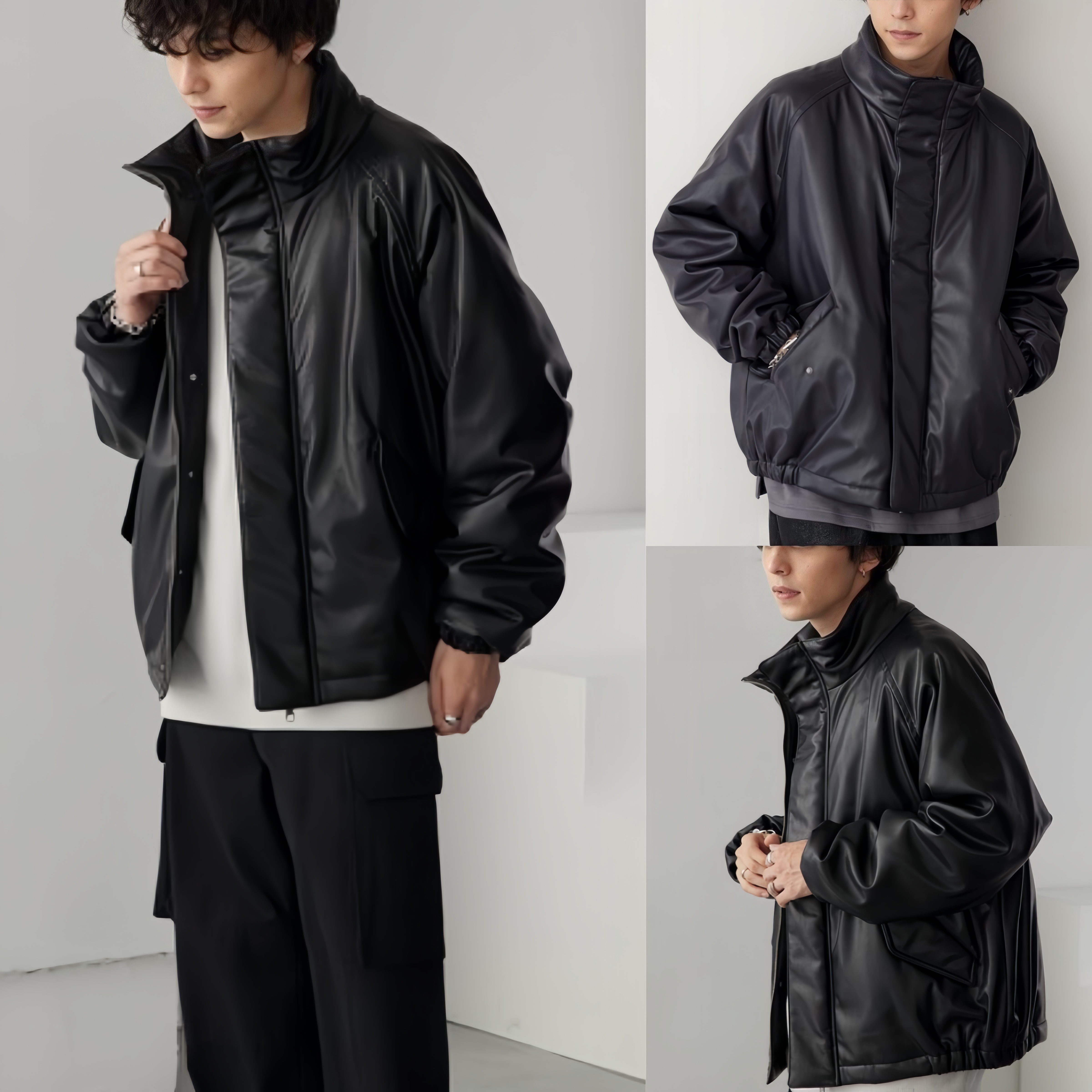 日单男士秋冬加厚夹棉立领皮棉衣夹克棉服时尚百搭保暖上衣9782
