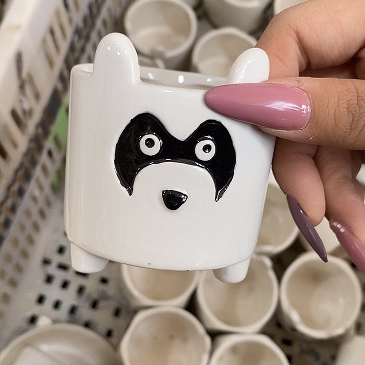 陶盆有孔 瑕疵针孔漏釉介意勿拍 口高