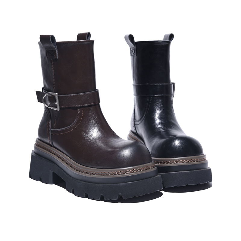厚底内增高14CM筒高17CM短靴女秋冬2025新款马丁靴LX51007