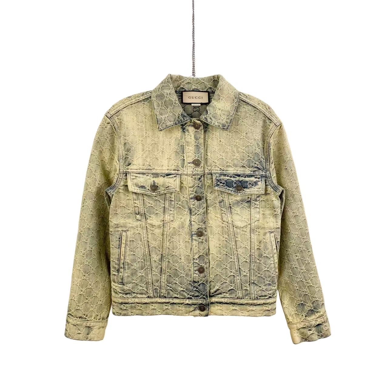 99新 GUCCI/古驰 gg044  棉 老花渐变logo做旧牛仔外套 36码 