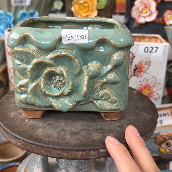 紫砂花盆粗陶材质多肉花盆