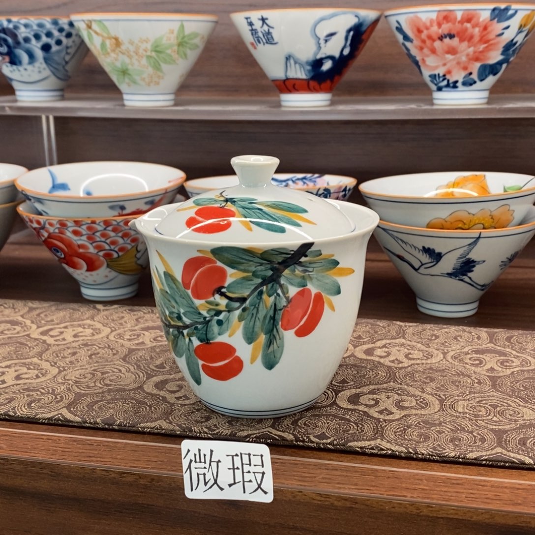 釉下彩老陶泥手工绘制