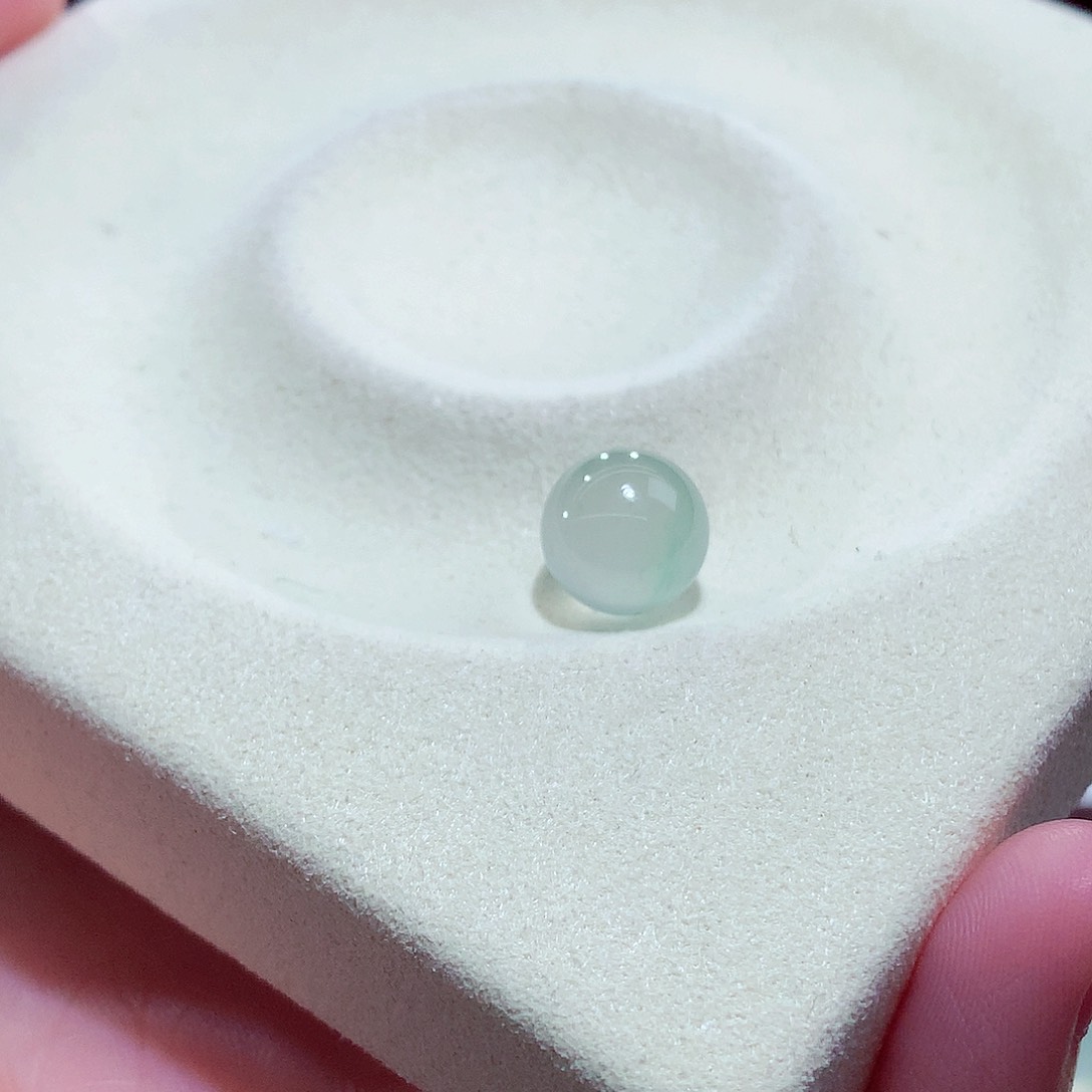 未镶嵌手链翡翠意境感玻璃种金丝阳绿飘花单颗卡10mm
