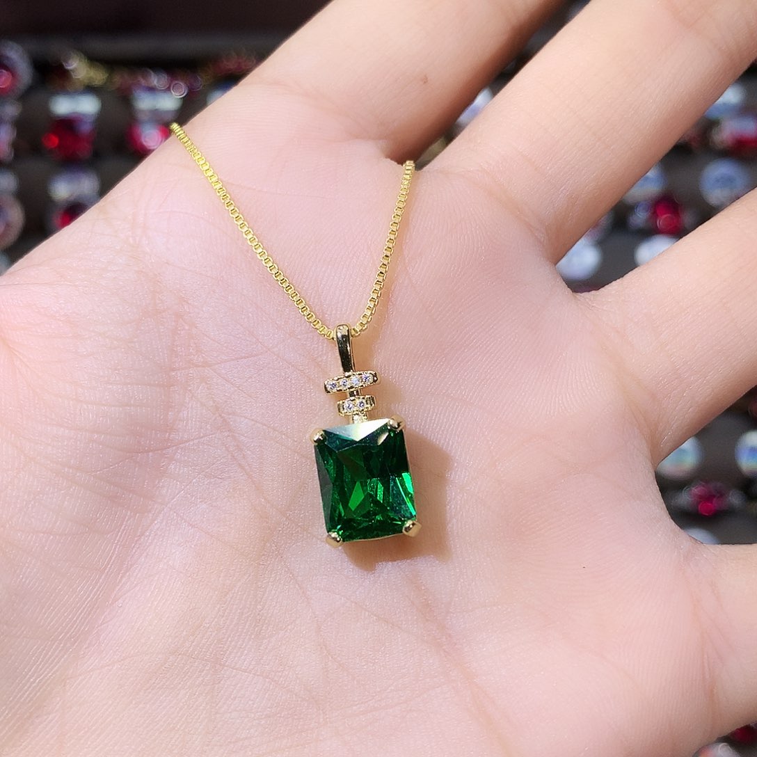 颈饰银S925镶嵌碧玺金810