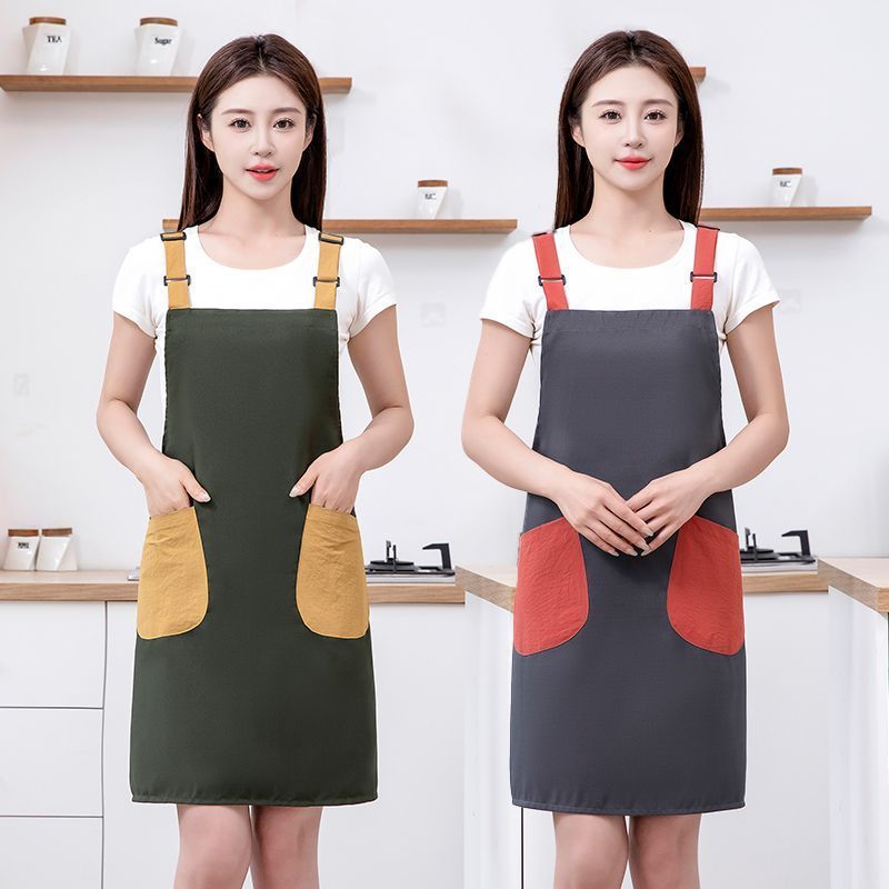 时尚定制围裙厨房做饭防油污围腰餐饮商超工作服定制男女耐脏防污