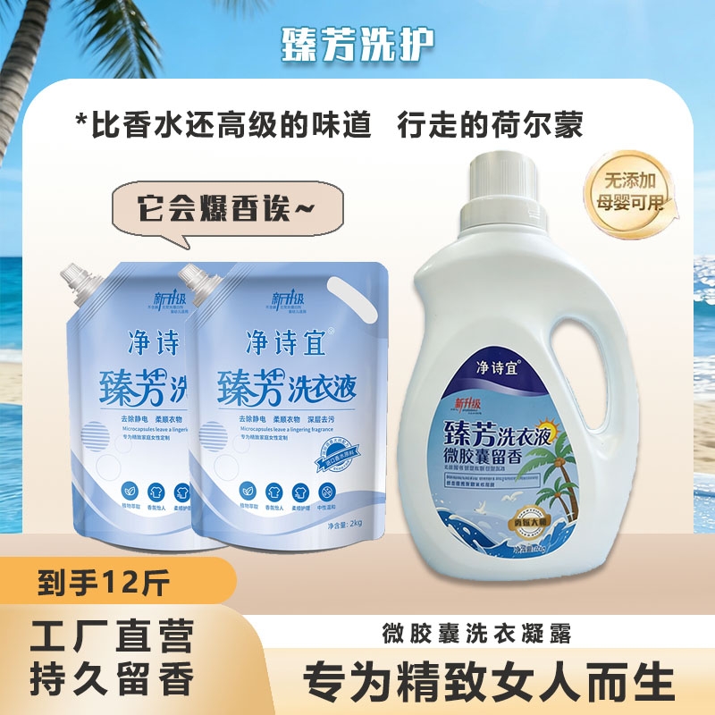 臻芳洗衣液3瓶大容量深层去污【体验组合】持久留香温和柔顺去渍