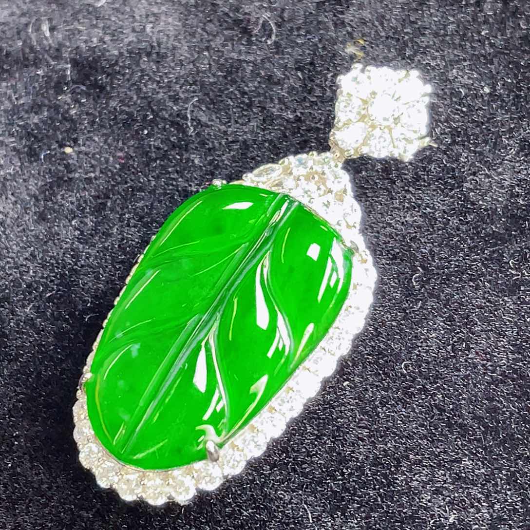 翡翠吊坠(不含链)银S925镶嵌