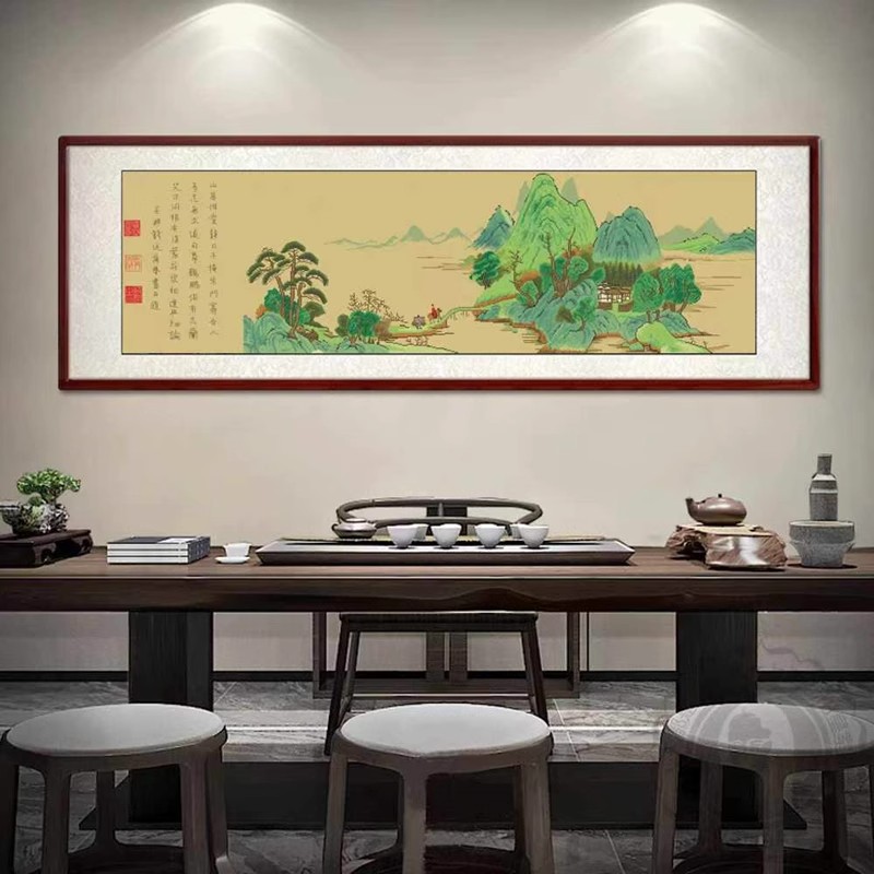 钱选山居图十字绣2025新款线绣刺绣满绣大幅大气手工自己绣简约