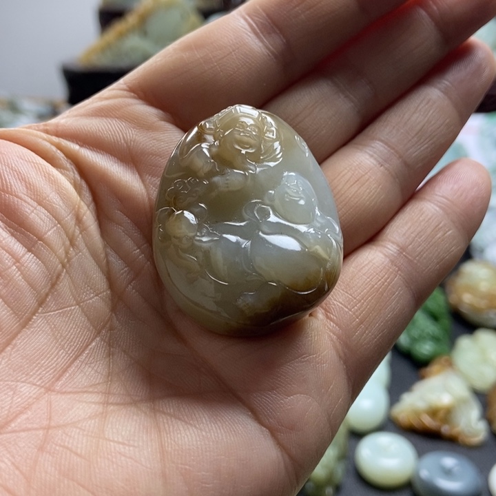 时***了和田玉未镶嵌挂件