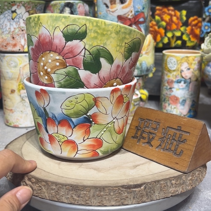 景德镇红陶精品手绘陶瓷