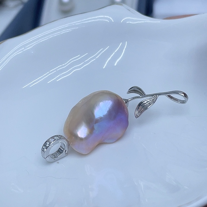 淡水珍珠银S925镶嵌颈饰