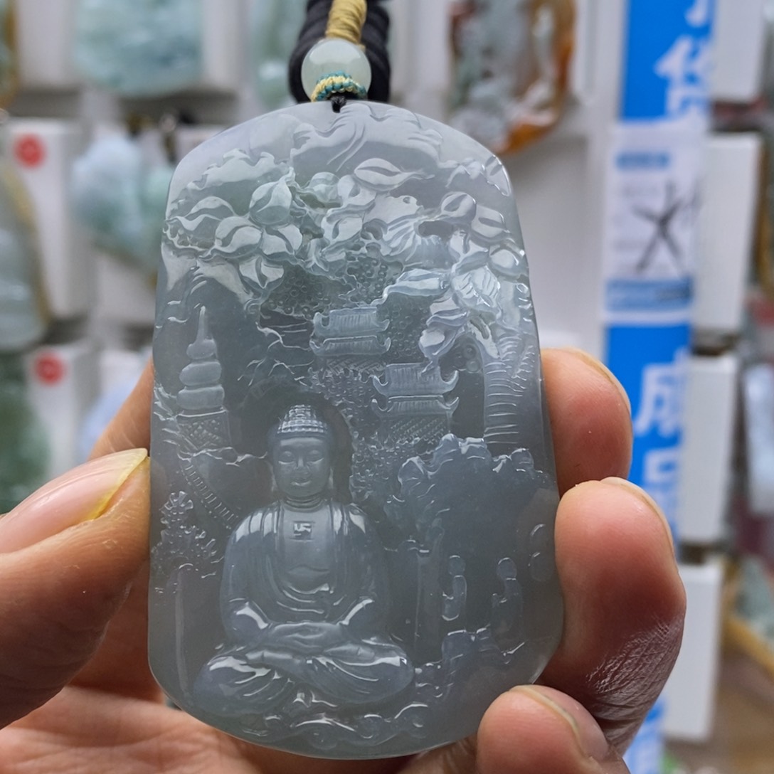 翡翠颈饰未镶嵌小*＇佛