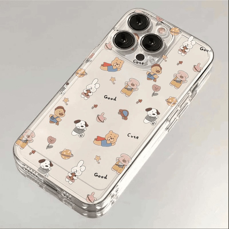 超人小熊适用苹果16PROMAX手机壳iPhone15Plus新款14/13/12透明