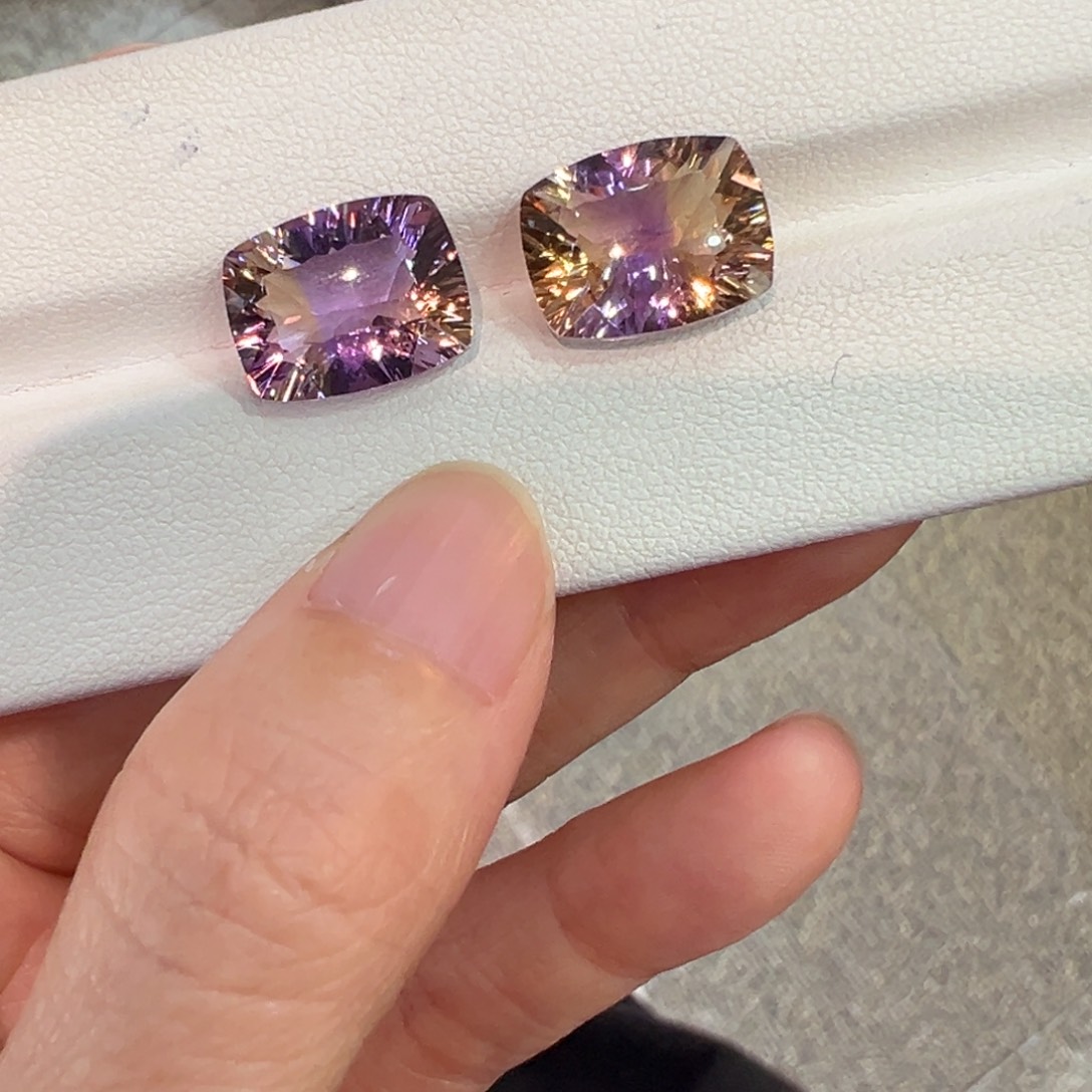 紫晶珠宝半成品未镶嵌12ct两颗