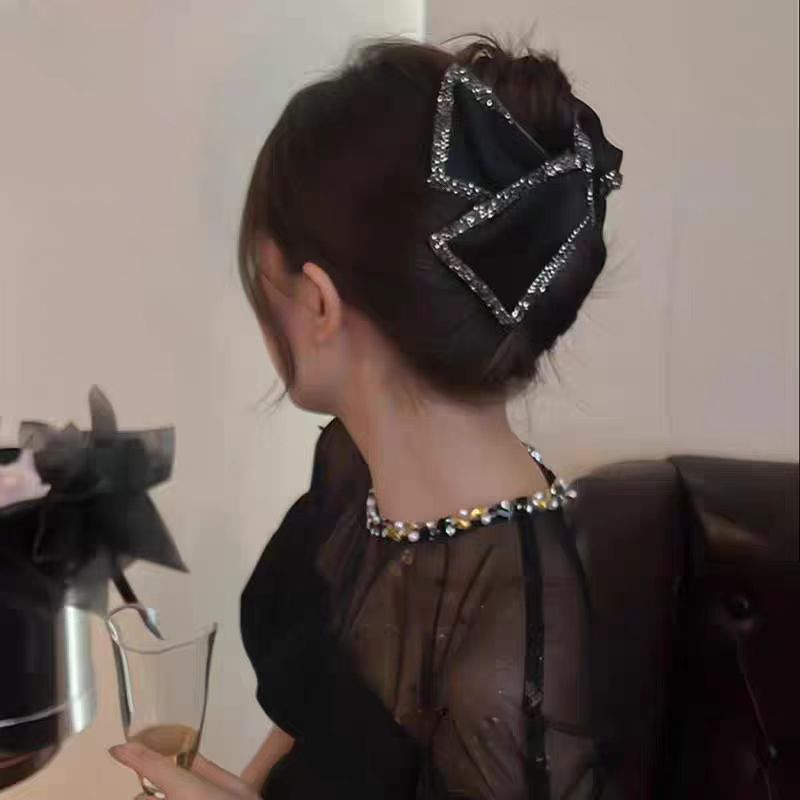 A约13cm赫本气质发夹新款复古精致轻奢抓夹女百搭鲨鱼夹头饰1090