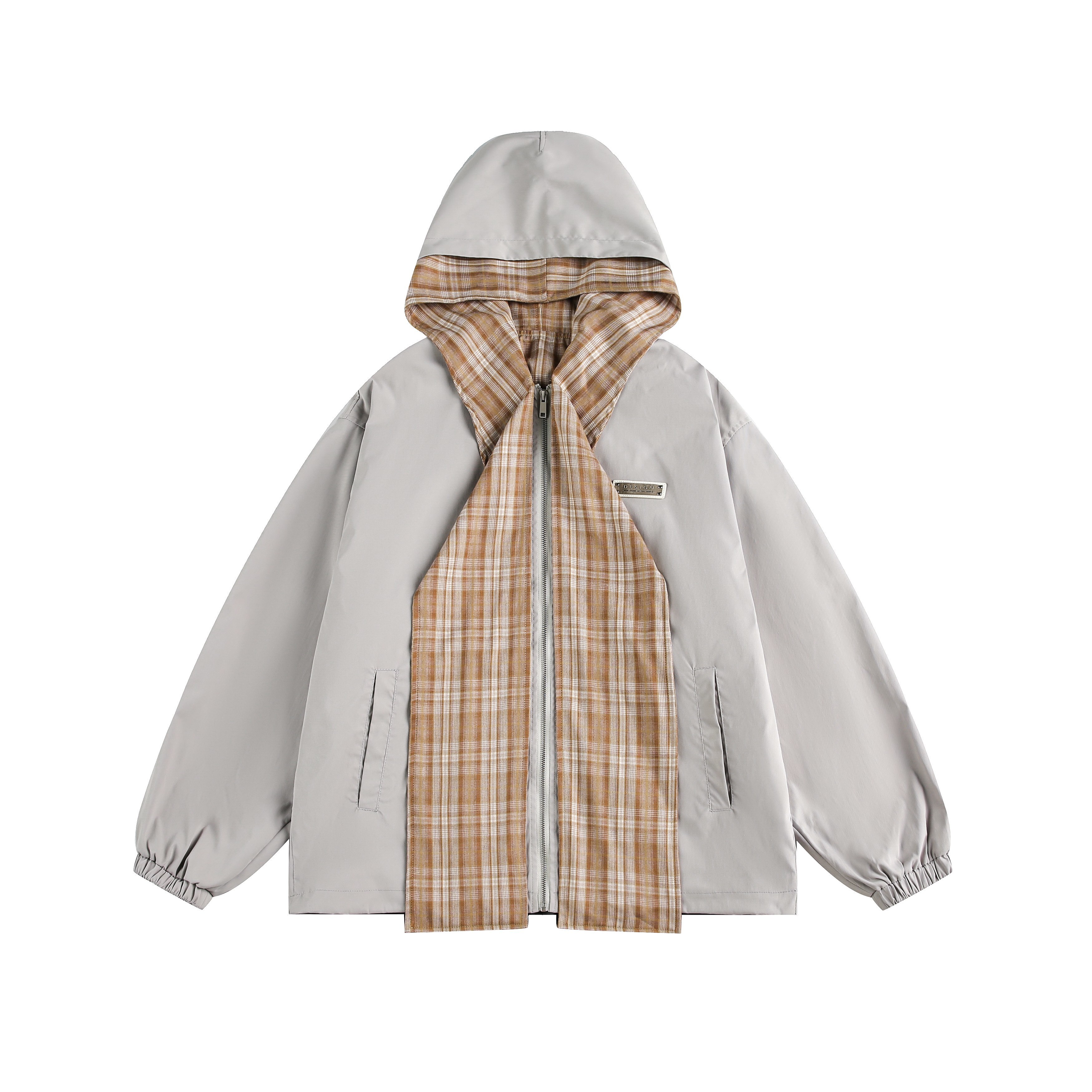 【福利 NO退NO换】春秋款复古双帽围巾外套中性风个性设计夹克上衣