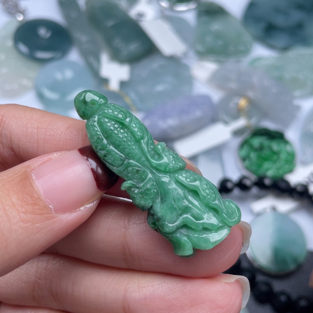 翡翠颈饰未镶嵌纯天然a货缅甸翡翠包邮