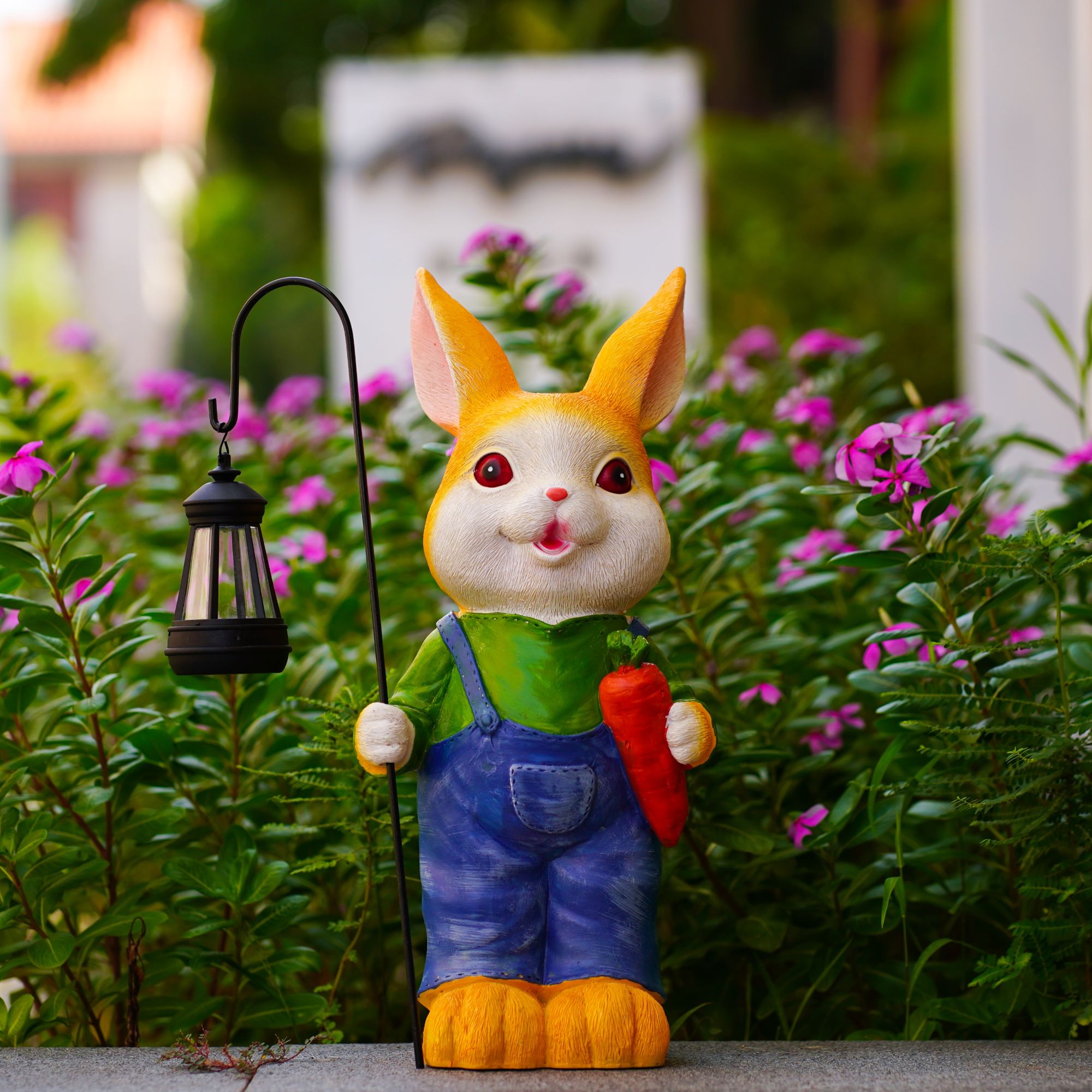 新款兔子太阳能灯花园摆件阳台庭院摆件装饰创意可爱兔子卡通摆件