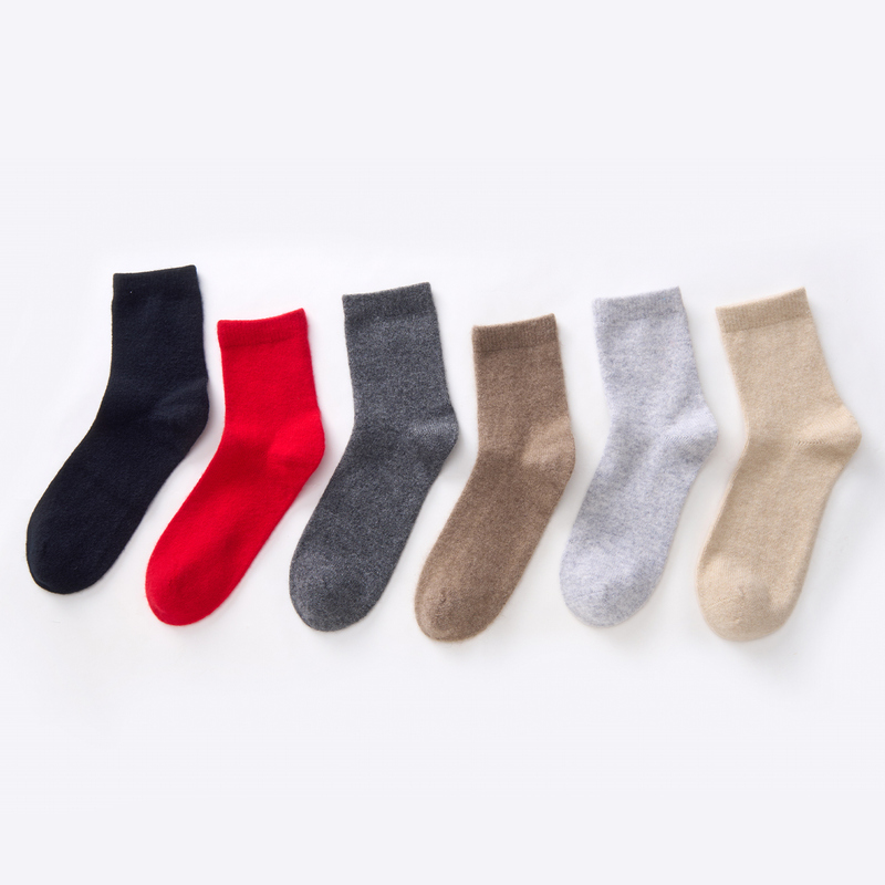 AU（皇家羊绒）100%山羊绒袜子女秋冬袜子男款秋冬柔软亲肤加厚袜子