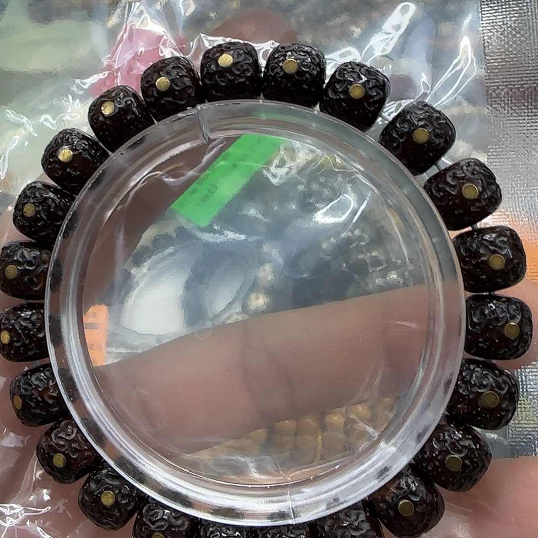 星月菩提手串 215爱谁谁黑金星月菩提10×9单圈铜钉